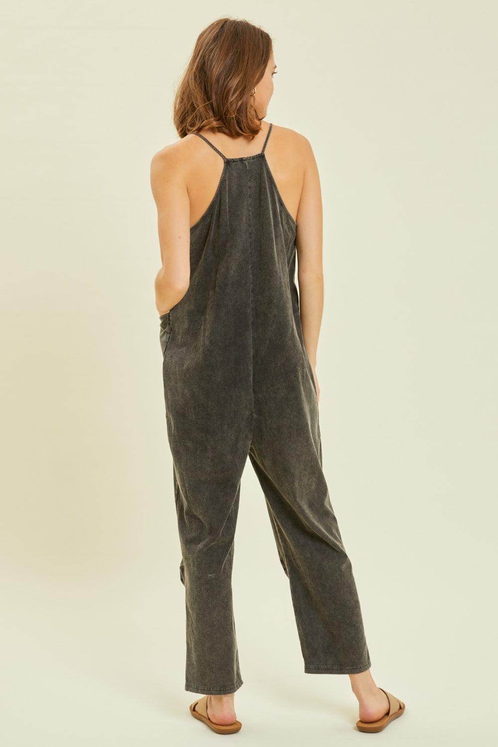 HEYSON Full Size Mineral-Washed Oversized Jumpsuit with Pockets - Selvanelle