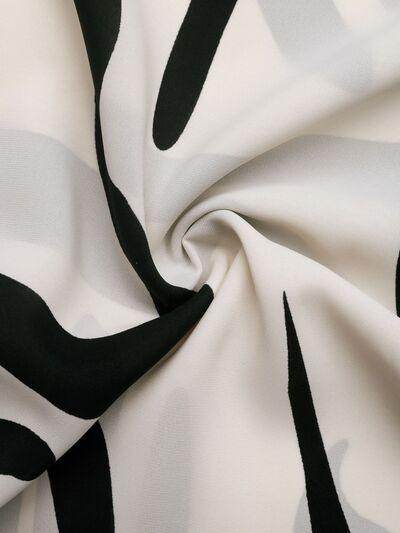 Perfee Printed Notched Half Sleeve Blouse for Women - Selvanelle