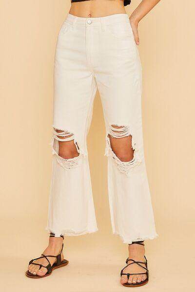 Annie Wear Distressed Raw Hem Jeans for Casual Style - Selvanelle