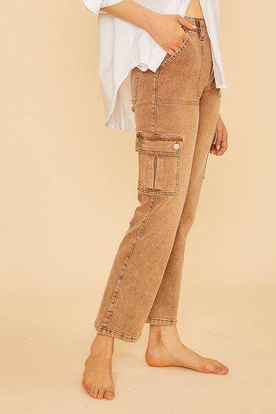 Annie Wear Straight Leg Jeans with Cargo Pockets for Women - Selvanelle