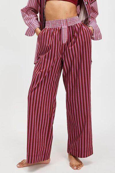 Striped Wide Leg Pants for Women with Pockets and Style - Selvanelle