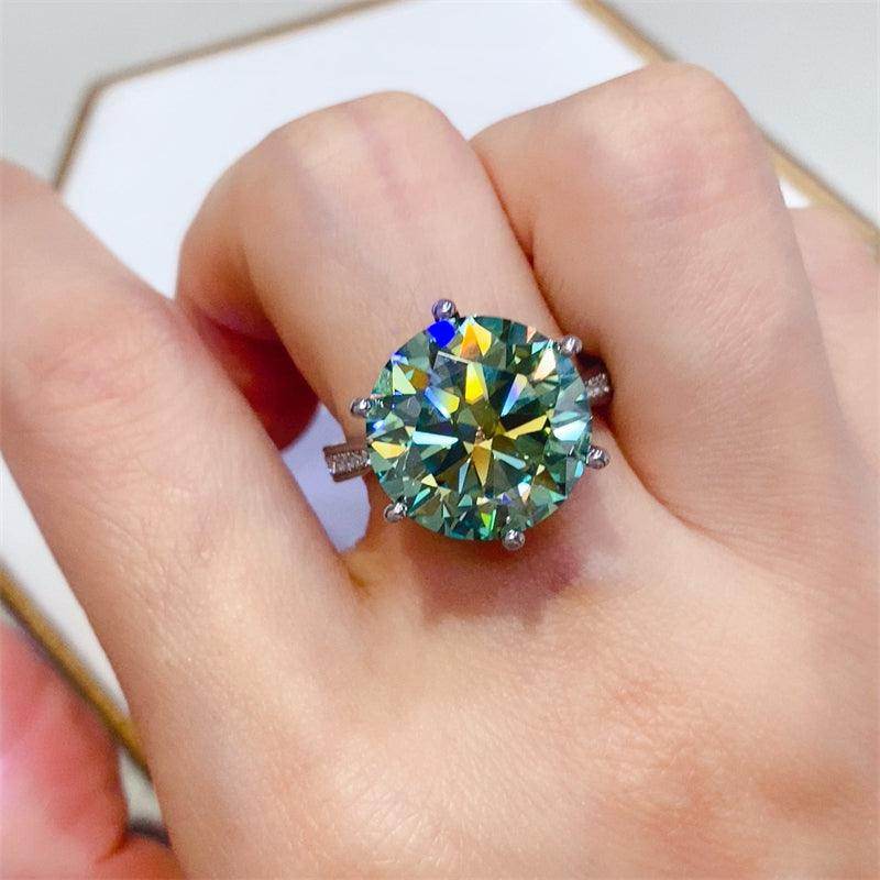 10 Carat Moissanite 925 Sterling Silver Ring for Women - Selvanelle