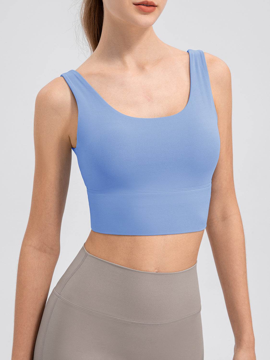 Scoop Neck Wide Strap Active Tank - Selvanelle