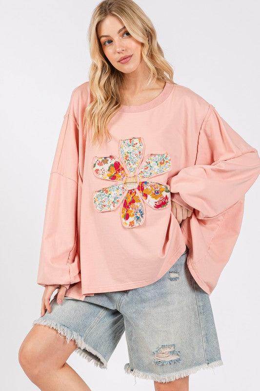 SAGE + FIG Flower Patch Dropped Shoulder Oversize Top - Selvanelle