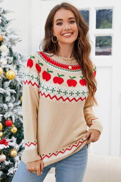 Angel Wings Graphic Round Neck Long Sleeve Sweater for Women - Selvanelle