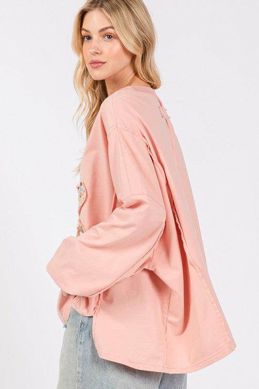 SAGE + FIG Flower Patch Dropped Shoulder Oversize Top - Selvanelle