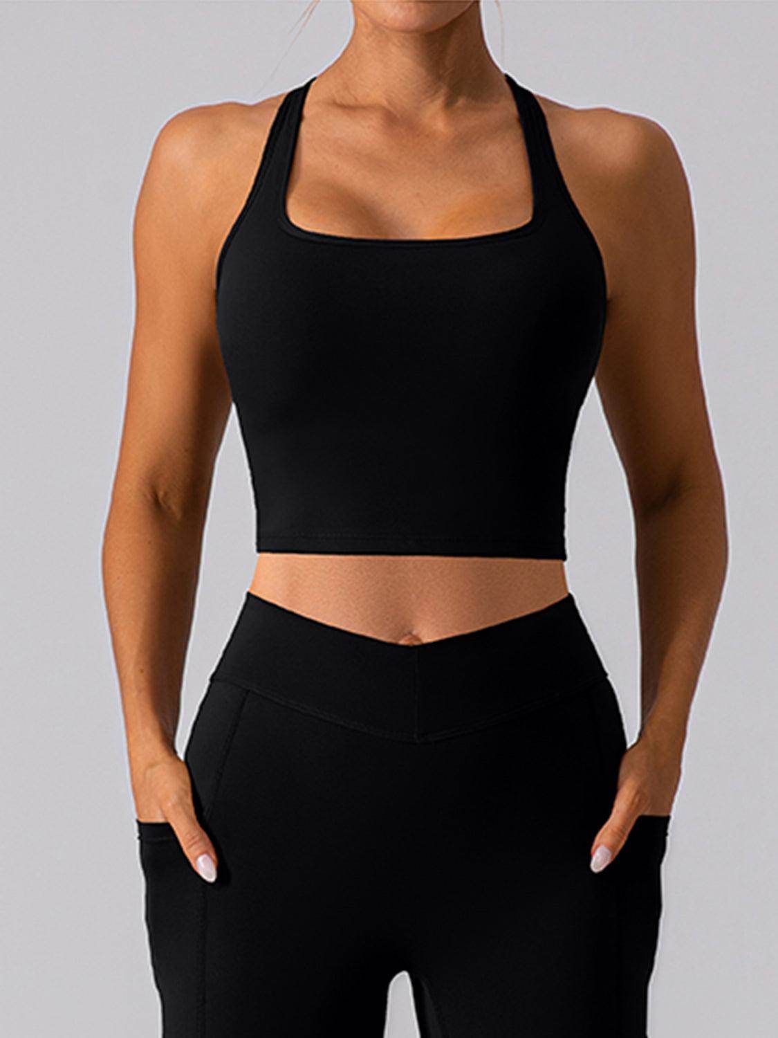 Square Neck Racerback Cropped Tank for Stylish Comfort - Selvanelle