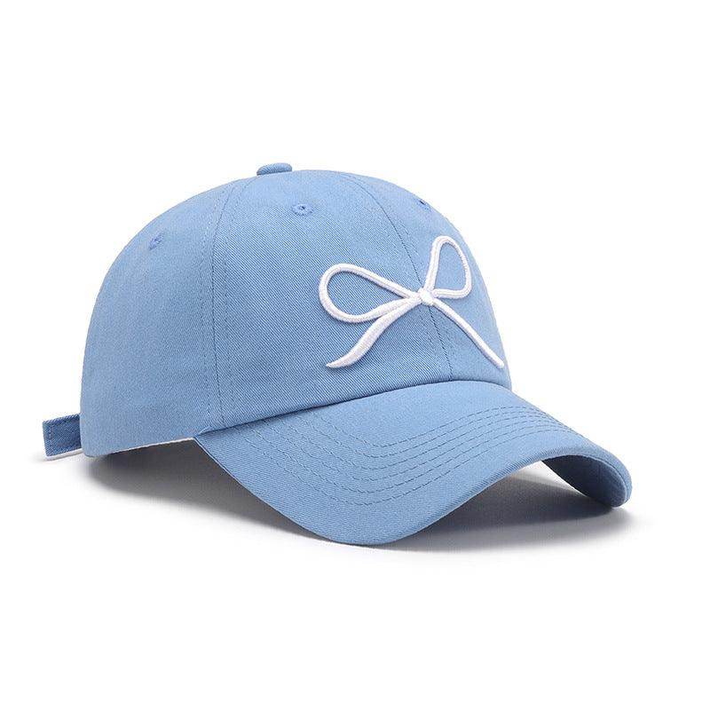 Bow Embroidered Cotton Baseball Cap for Stylish Comfort - Selvanelle