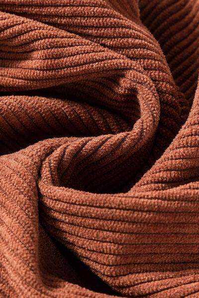 High Waist Square Pockets Corduroy Pants for Women - Selvanelle
