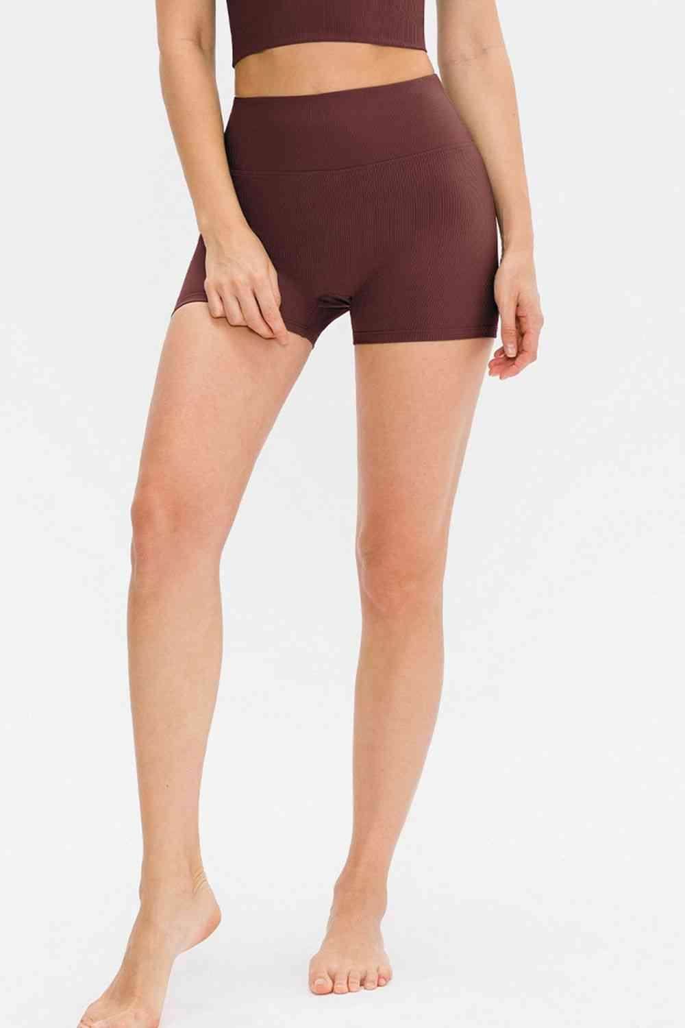 Slim Fit Wide Waistband Sports Shorts for Active Lifestyle - Selvanelle