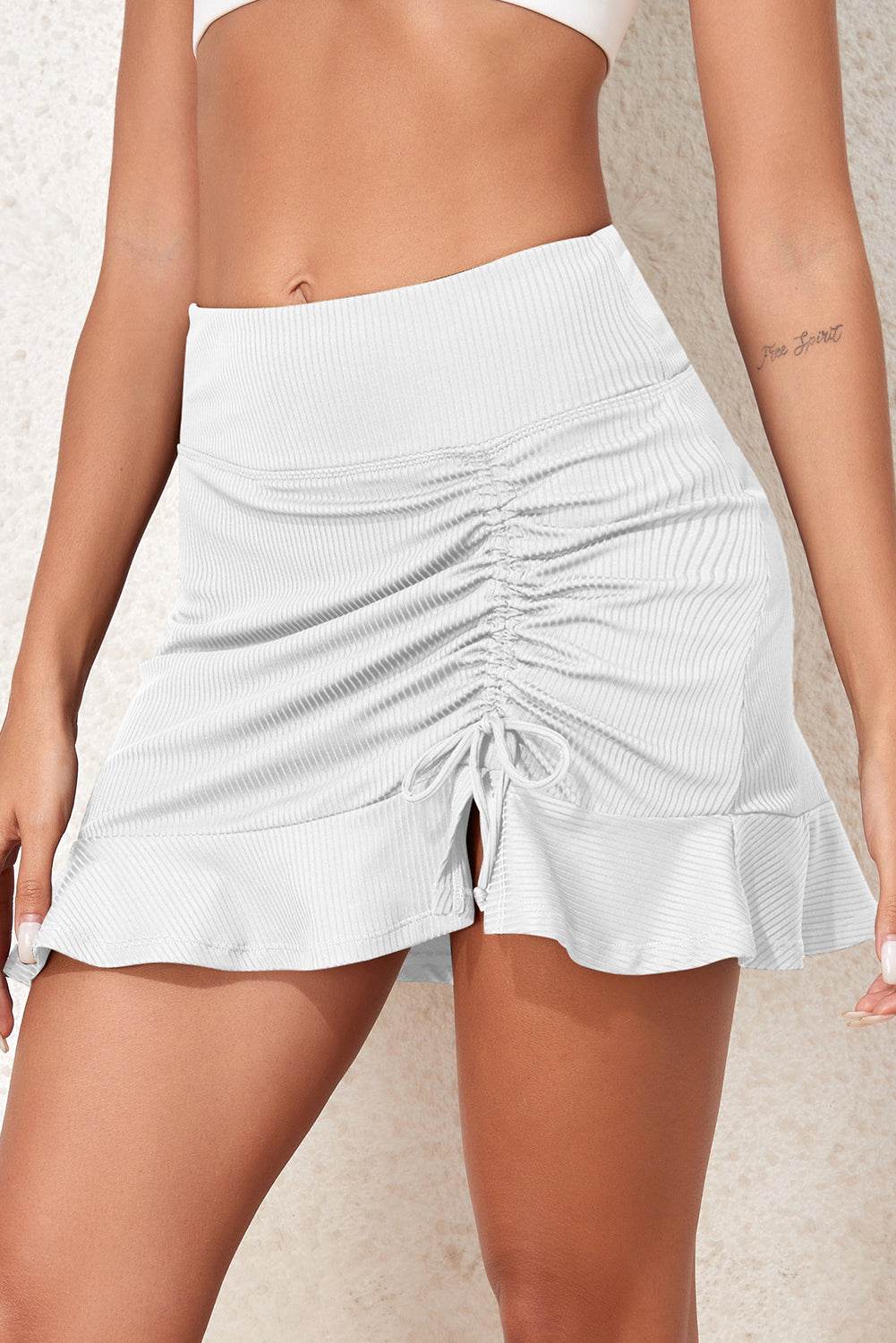 Ruched Elastic Waist Swim Skirt - Selvanelle