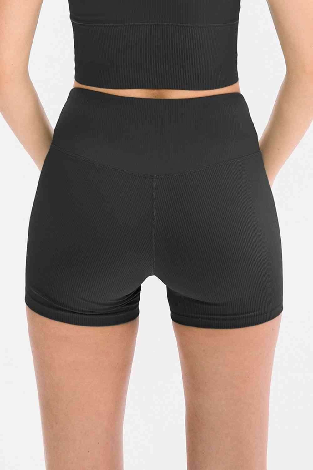 Slim Fit Wide Waistband Sports Shorts for Active Lifestyle - Selvanelle