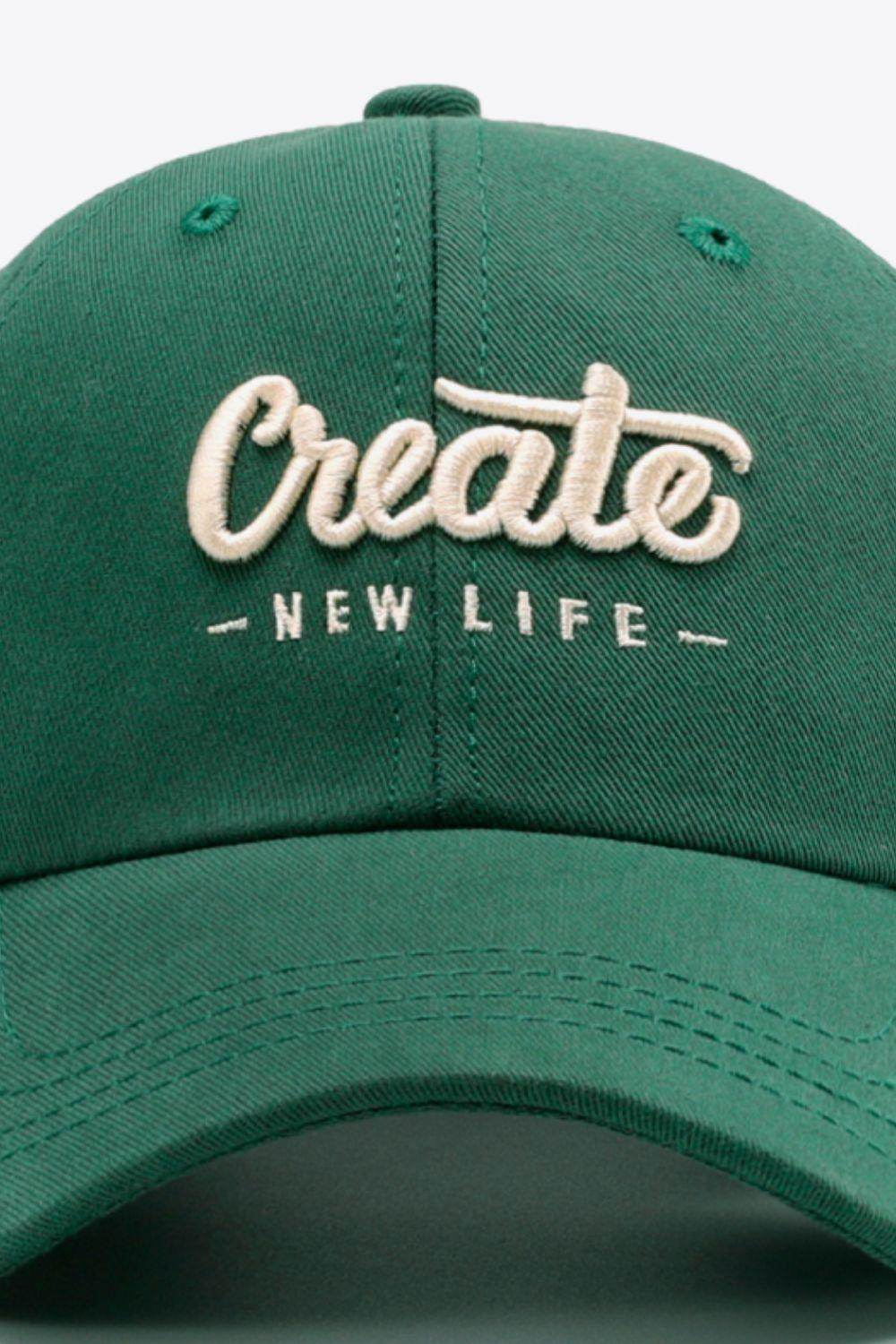 CREATE NEW LIFE Adjustable Cotton Baseball Cap for All Sizes - Selvanelle