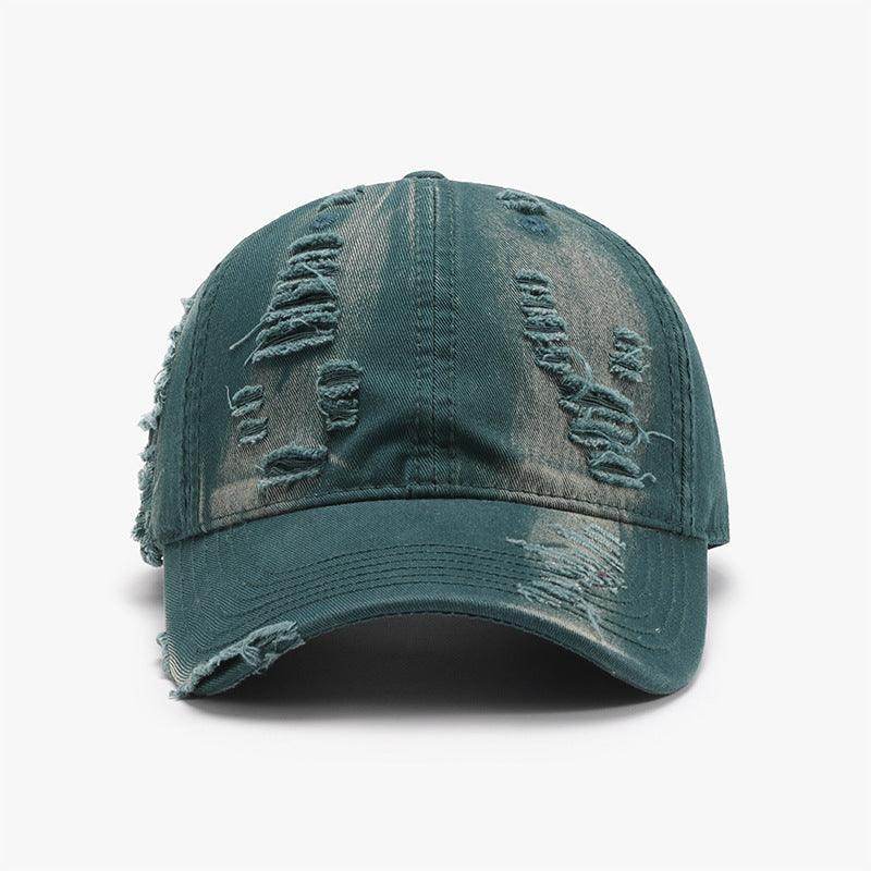 Distressed Adjustable Cotton Baseball Cap for Everyday Wear - Selvanelle