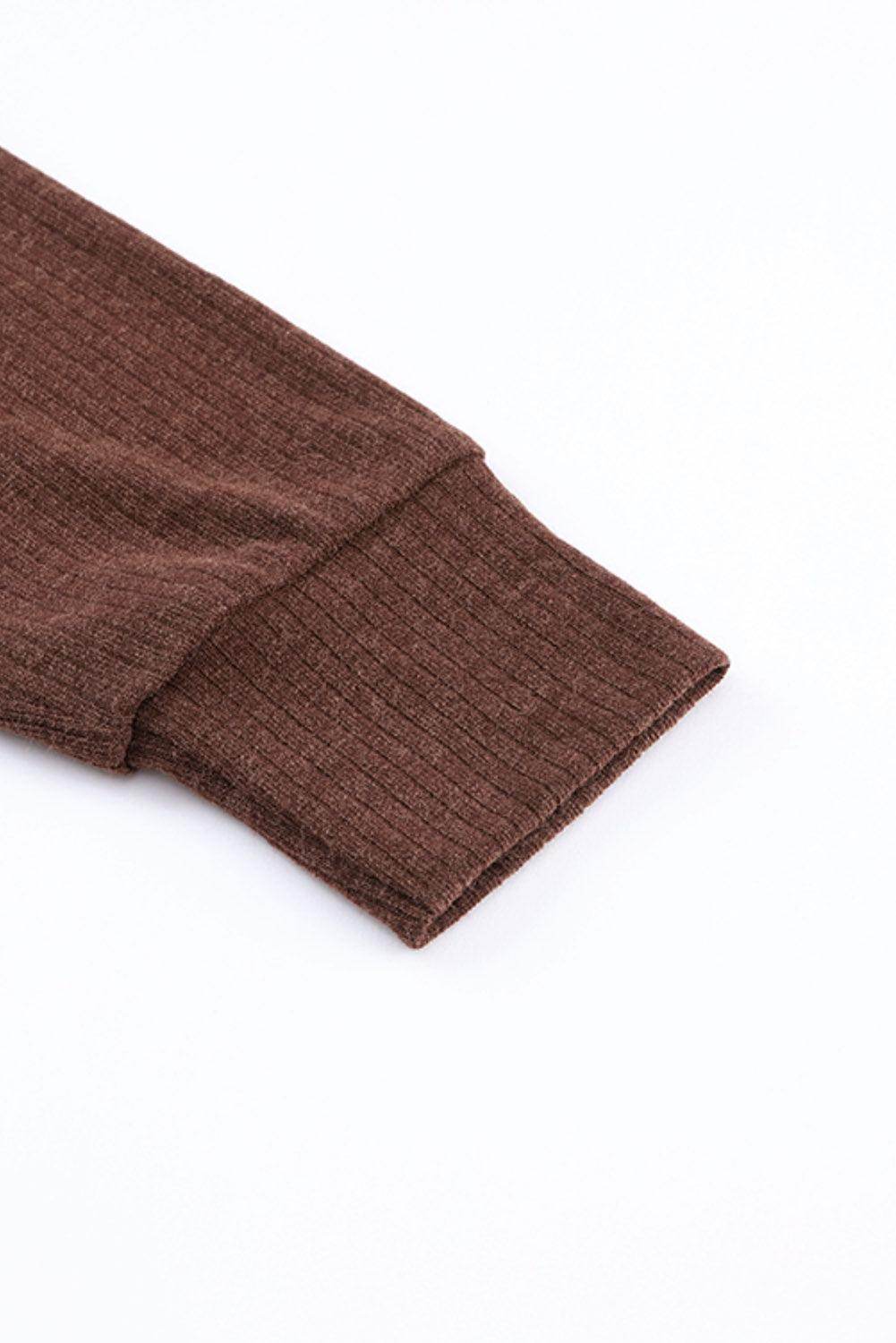 Mock Neck Long Sleeve Top and Slit Skirt Set for Women - Selvanelle