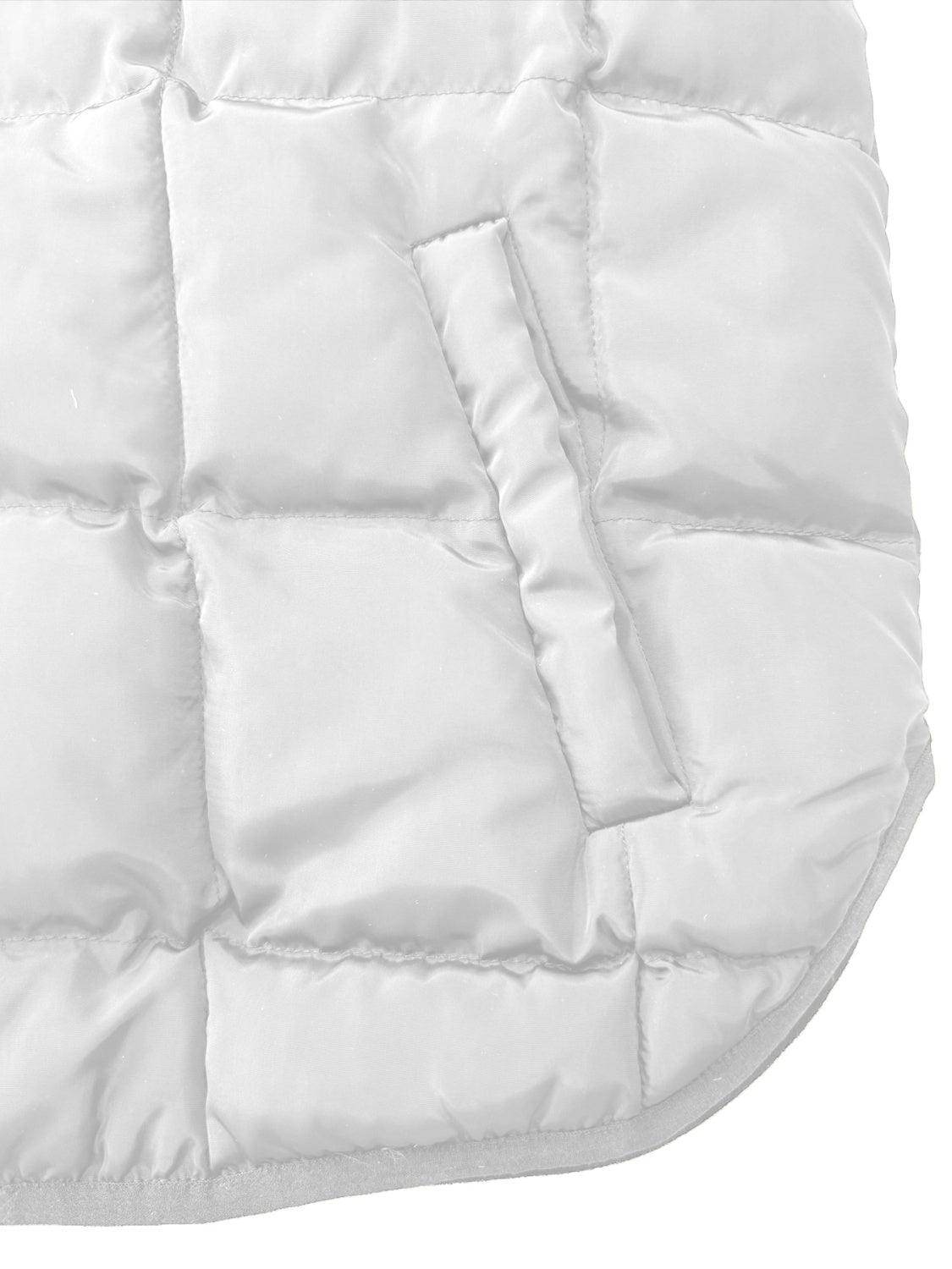 Pocketed Plaid Quilted Zip Up Winter Coat for Women - Selvanelle