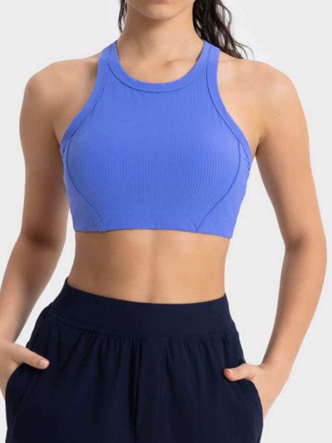 Millennia Wide Strap Cropped Sport Tank - Selvanelle