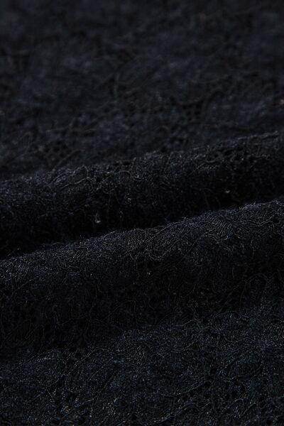 Lace Mock Neck Long Sleeve Blouse for Effortless Style - Selvanelle