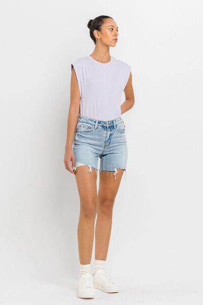 Vervet by Flying Monkey High Rise Denim Shorts for Women - Selvanelle