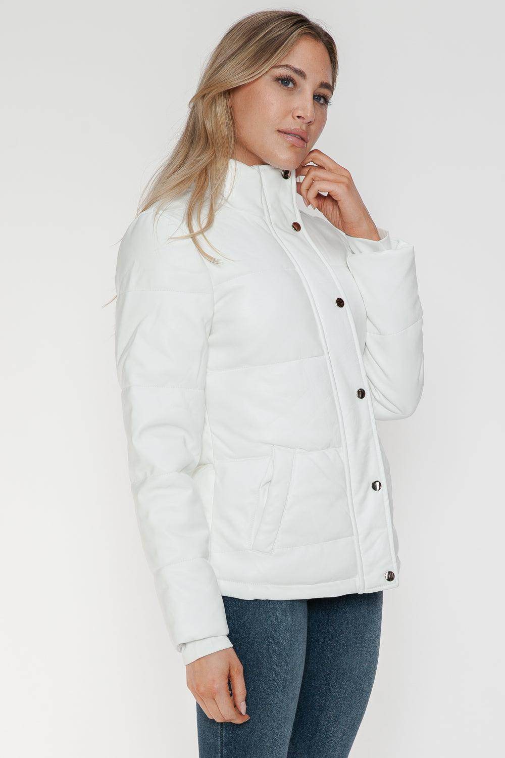 YMI Pocketed Zip Up Turtleneck Puffer Jacket for Women - Selvanelle