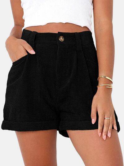 Full Size High Waist Shorts with Pockets for Women - Selvanelle