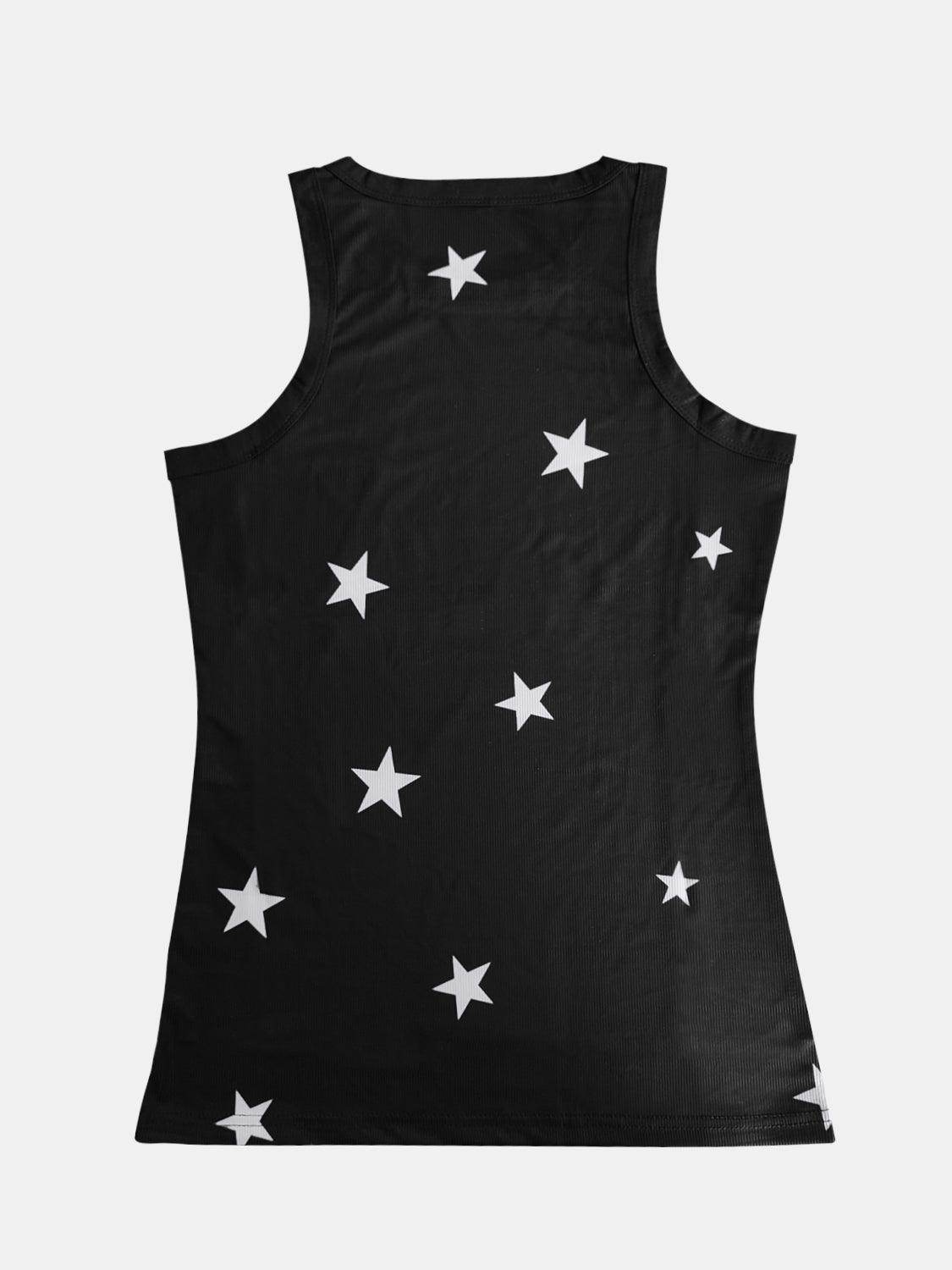 Full Size Star Round Neck Tank for Women in Multiple Sizes - Selvanelle