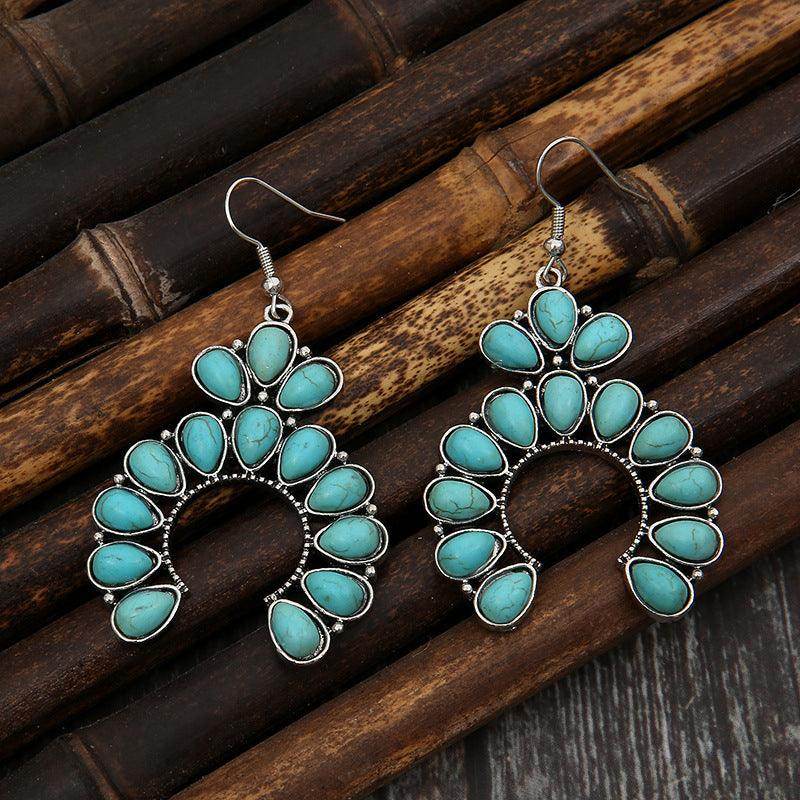 Stunning Artificial Turquoise Drop Earrings for Women - Selvanelle