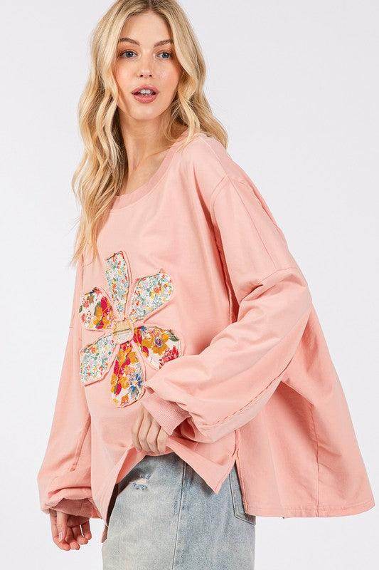 SAGE + FIG Flower Patch Dropped Shoulder Oversize Top - Selvanelle