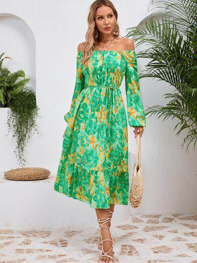 Stylish Printed Long Sleeve Midi Dress for All Occasions - Selvanelle