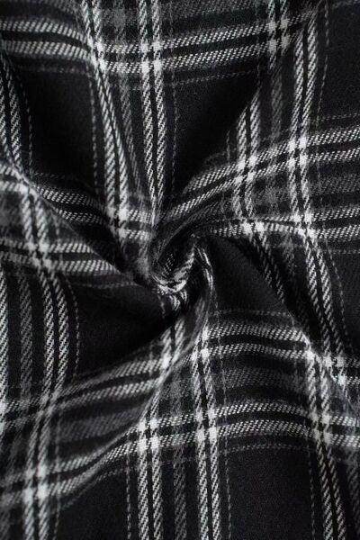 Plaid Wide Leg Pants with Drawstring and Sheer Style - Selvanelle