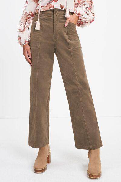 Half Elastic Waist Straight Pants for Comfortable Fit - Selvanelle