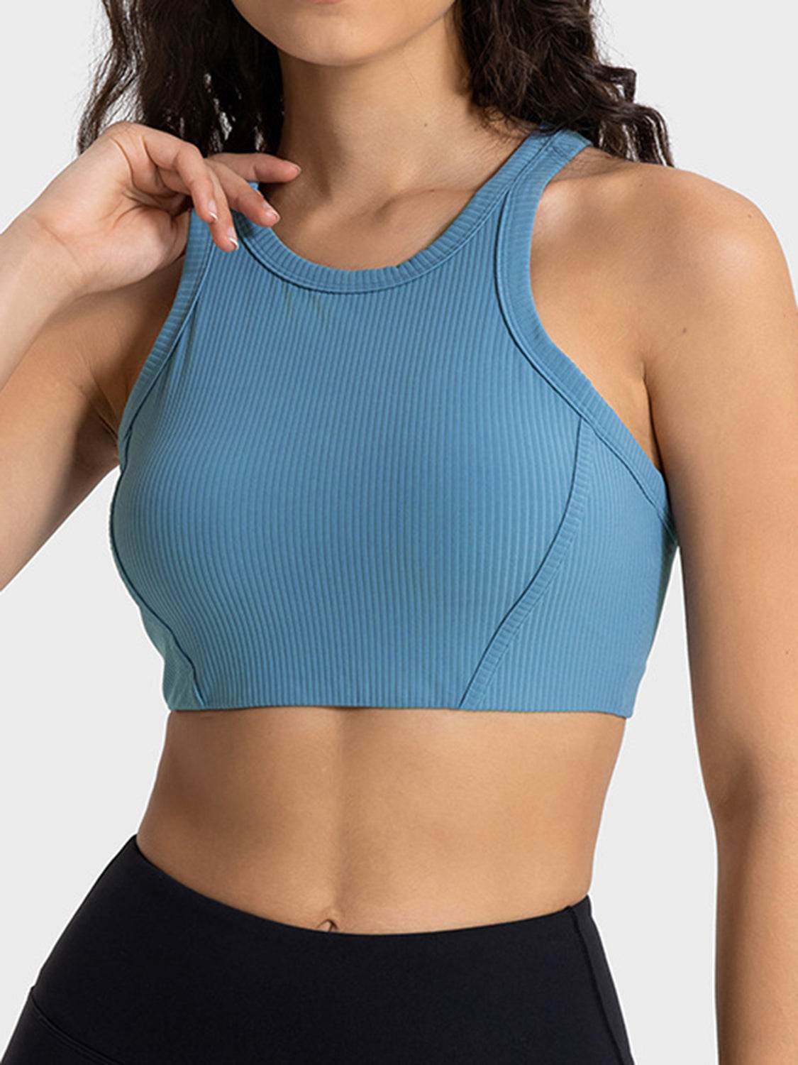Millennia Wide Strap Cropped Sport Tank - Selvanelle