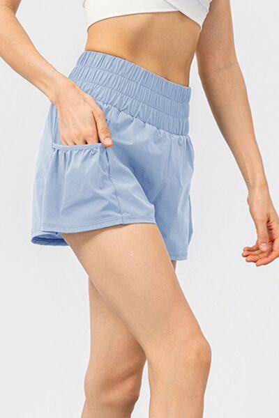 Elastic Waist Pocketed Active Shorts for Ultimate Comfort - Selvanelle