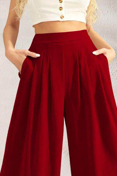 FAM-FAM High Waist Wide Leg Pants for Stylish Comfort - Selvanelle