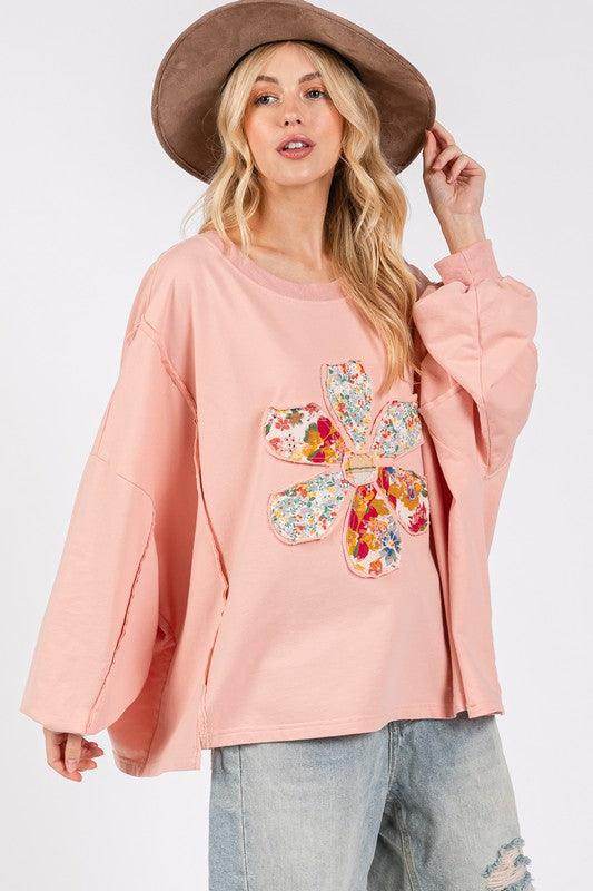 SAGE + FIG Flower Patch Dropped Shoulder Oversize Top - Selvanelle