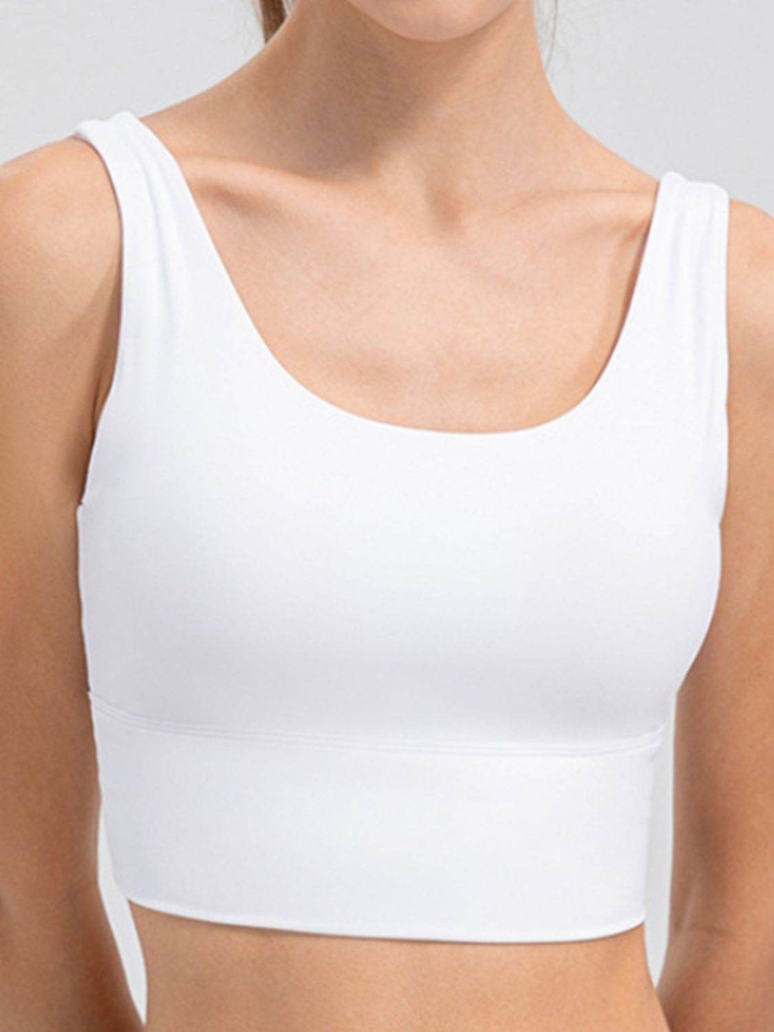 Scoop Neck Wide Strap Active Tank - Selvanelle