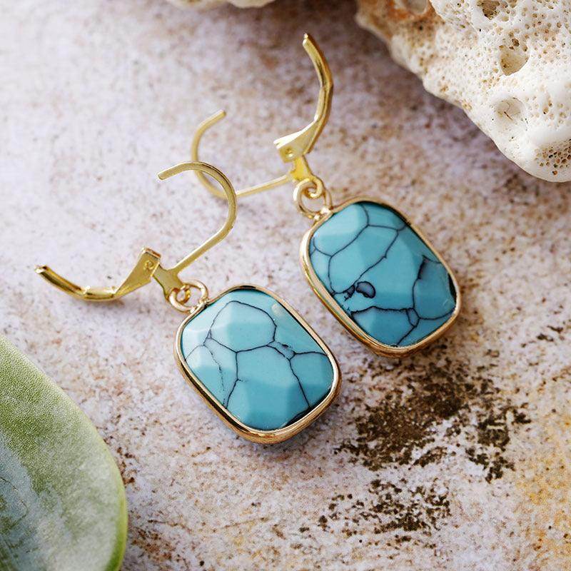 Copper Natural Stone Dangle Earrings for Elegant Style - Selvanelle