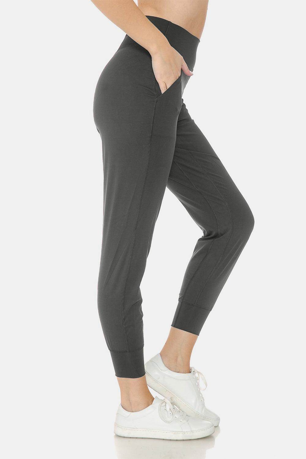 Leggings Depot Wide Waistband Slim Active Joggers for Women - Selvanelle