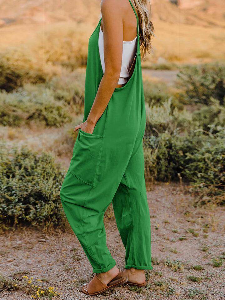 Double Take Full Size Sleeveless V-Neck Pocketed Jumpsuit - Selvanelle