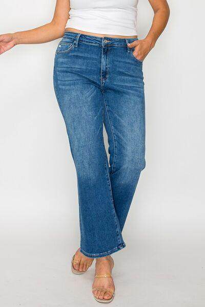Bytos Full Size Cat's Whiskers Mid Rise Ankle Jeans For Women - Selvanelle