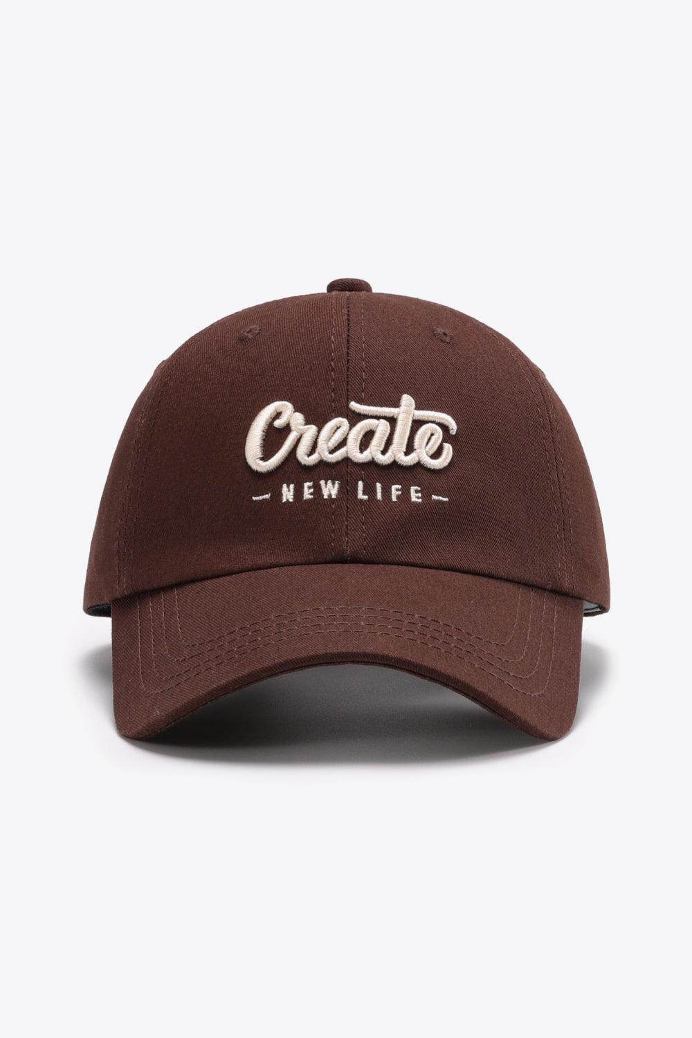 CREATE NEW LIFE Adjustable Cotton Baseball Cap for All Sizes - Selvanelle