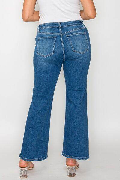 Bytos Full Size Cat's Whiskers Mid Rise Ankle Jeans For Women - Selvanelle