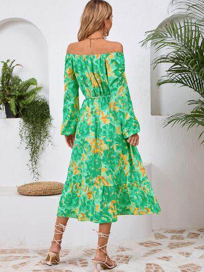 Stylish Printed Long Sleeve Midi Dress for All Occasions - Selvanelle