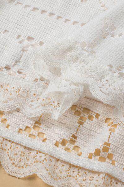 Lace Crochet Hollowed Scallop Hem V Neck Blouse for Women - Selvanelle