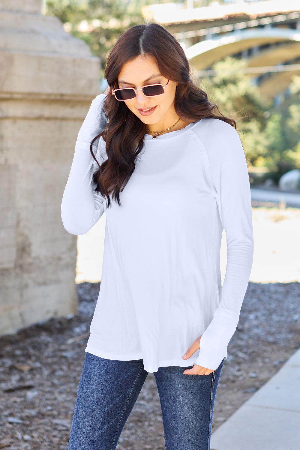 Basic Bae Full Size Round Neck Long Sleeve T-Shirt for All - Selvanelle
