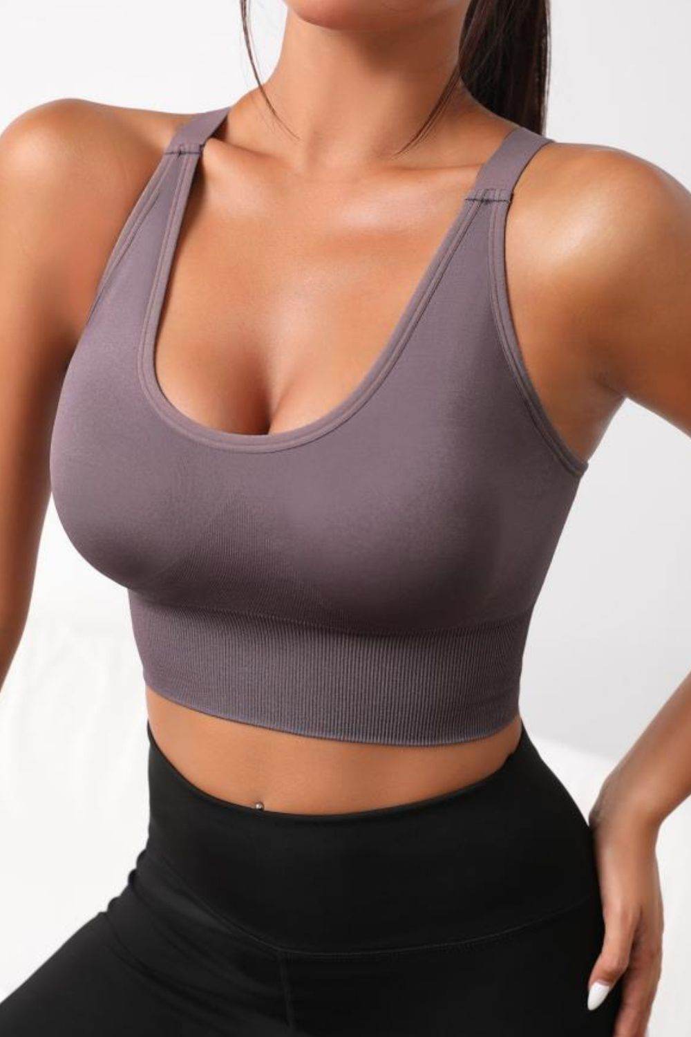 Scoop Neck Long Active Bra - Selvanelle