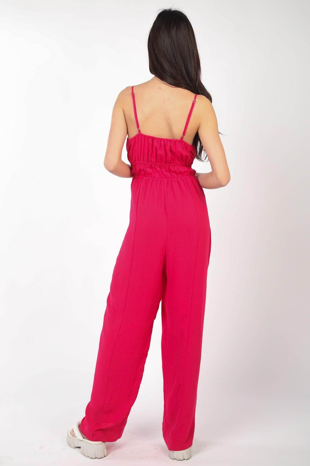 Very J Pintuck Detail Woven Sleeveless Jumpsuit Chic - Selvanelle