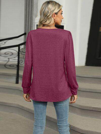 Round Neck Long Sleeve T-Shirt for Women in Various Sizes - Selvanelle
