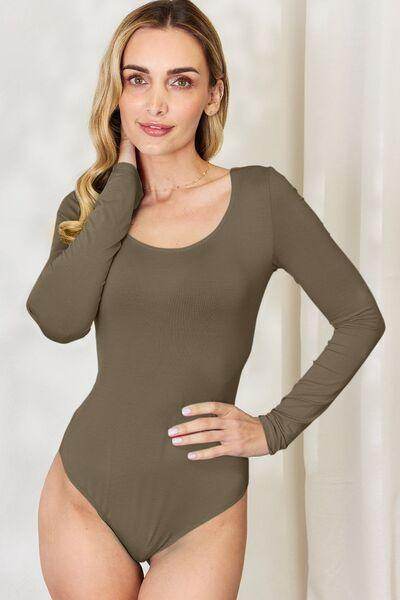 Basic Bae Full Size Round Neck Long Sleeve Bodysuit for All - Selvanelle