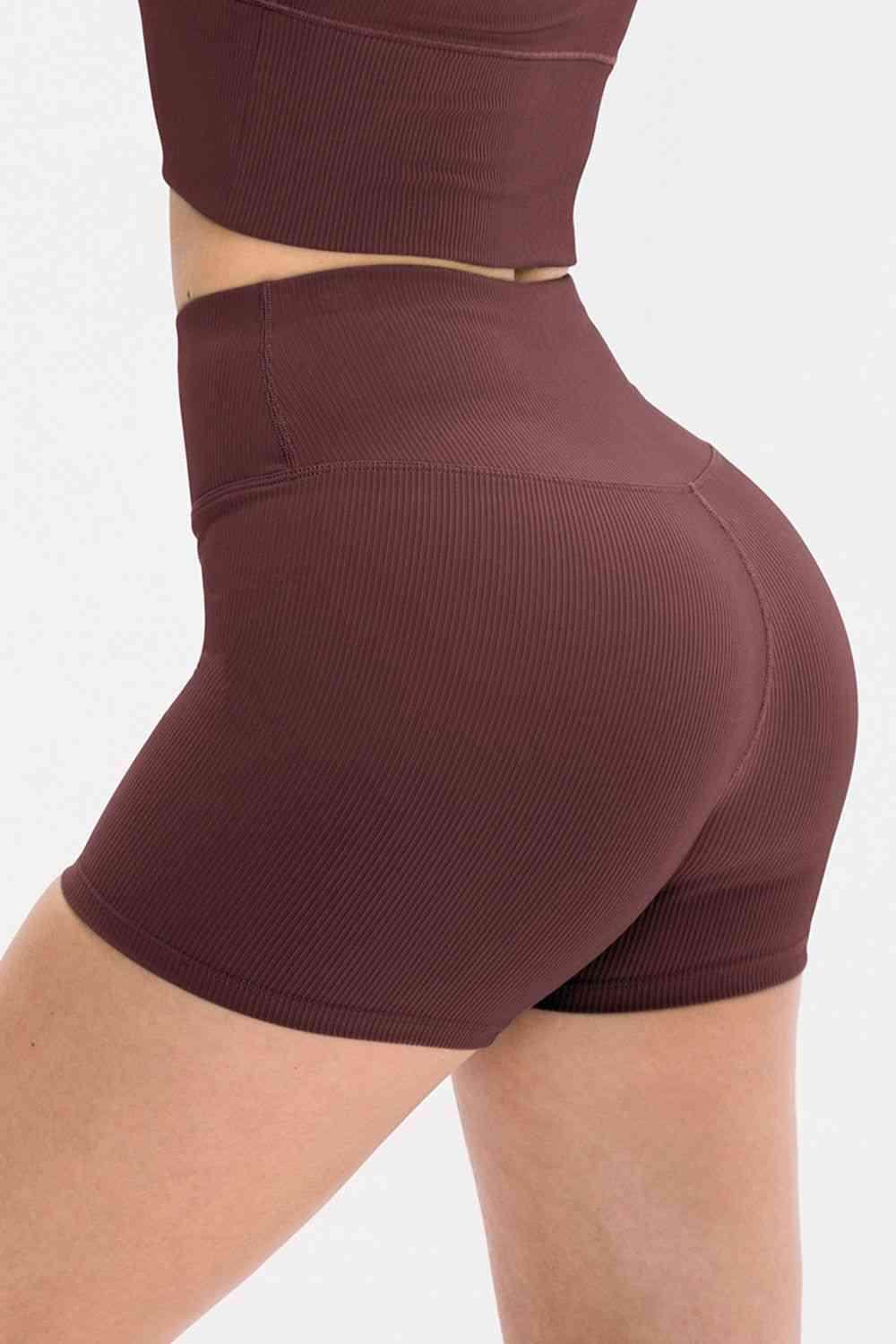 Slim Fit Wide Waistband Sports Shorts for Active Lifestyle - Selvanelle